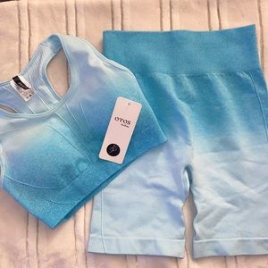 Baby blue ombré workout set